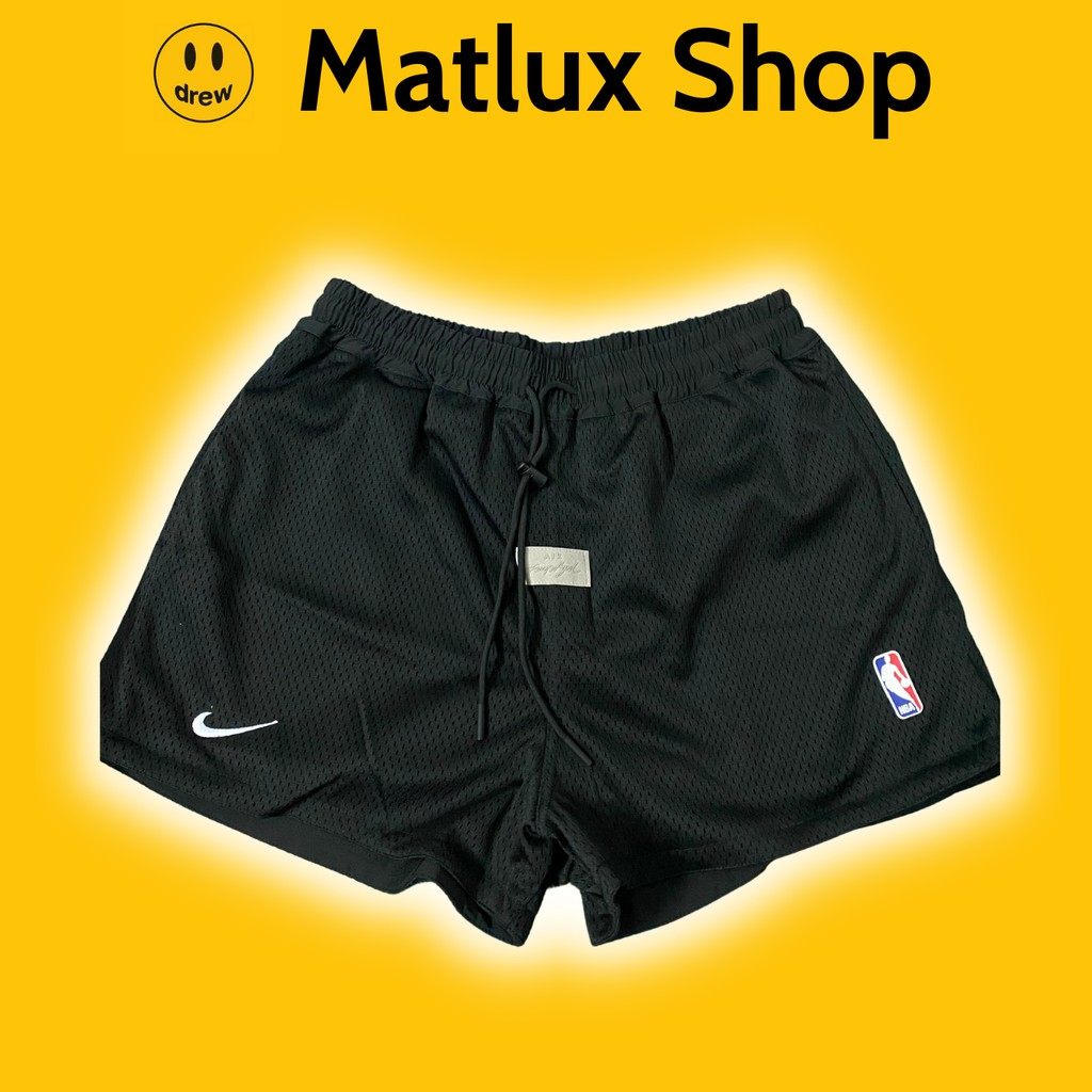 [XẢ HÀNG] - Quần Short Fear Of God X Nik*e Basic Logo Màu Đen Chất Liệu Vải Mesh 1:1 Cao Cấp, Quần đ