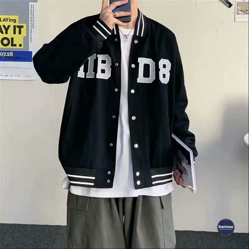 Áo Khoác Bóng Chày nam Đơn Giản Dễ Phối Đồ Thời Trang varsity jacket Xuân Thu Phong Cách Hàn Quốc áo bóng chày nữ