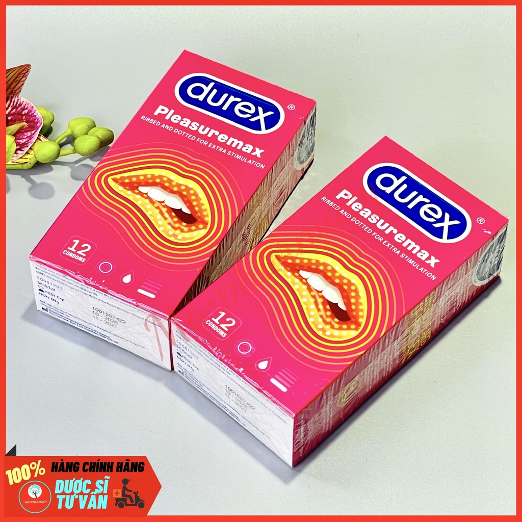 Bao cao su DUREX Pleasuremax Gân và hạt nổi 56mm - Minpharmacy