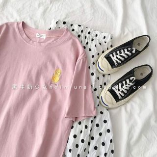 Áo thun nữ thêu hình thú