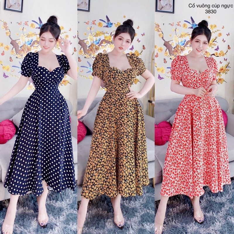 com bô 3 đầm hoa