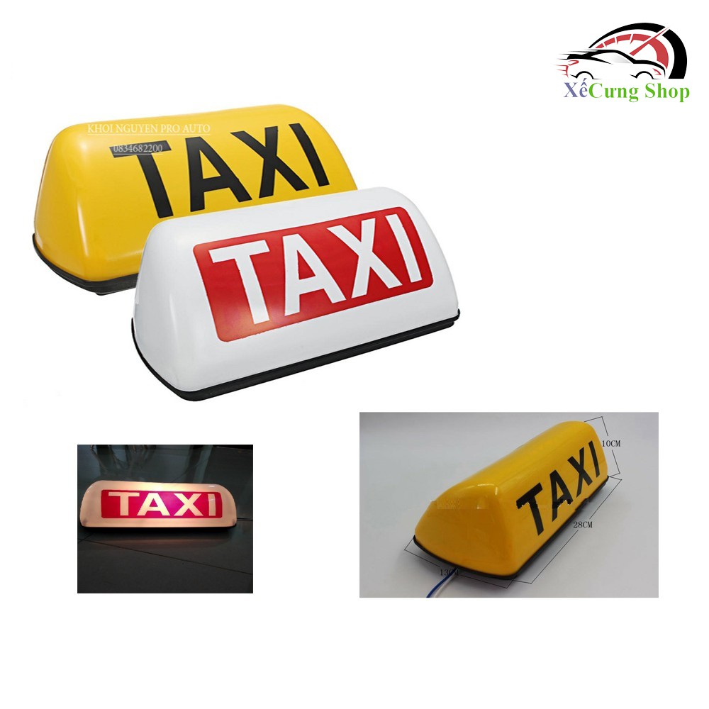 Mào taxi vàng - có đèn - đế nam châm cỡ 29cm