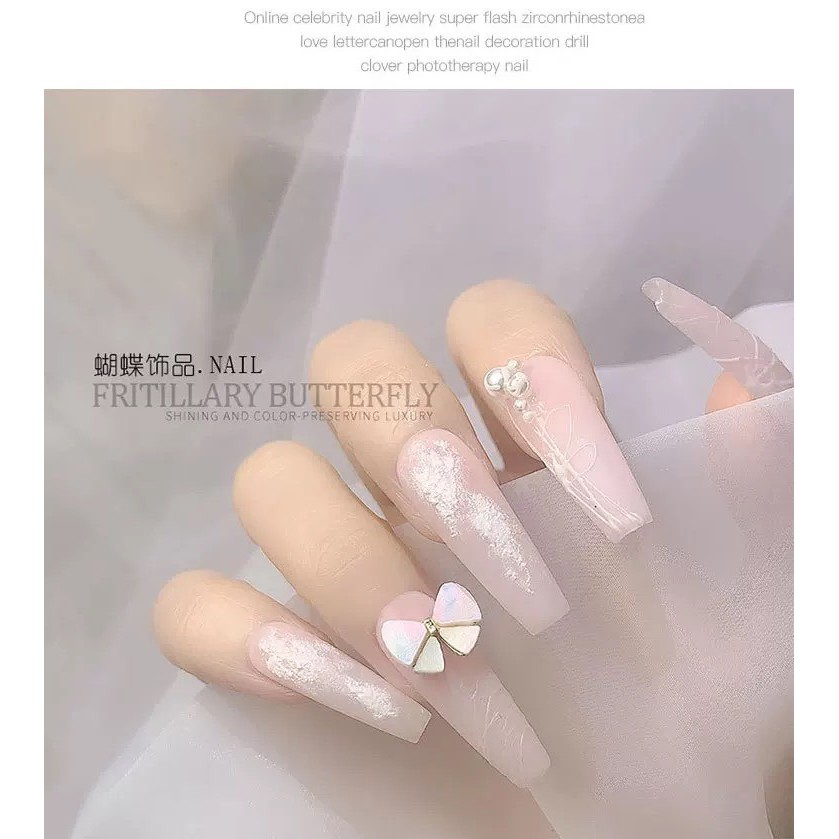Charm Bướm Đá Ánh Xà Cừ TRANG TRÍ MÓNG