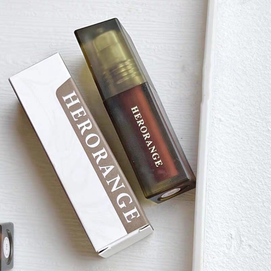 Son kem HERORANGE Floating Fog Naked Lip Glaze lùn Herorange Velvet Mist Lip Mud HERO15 HERO31
