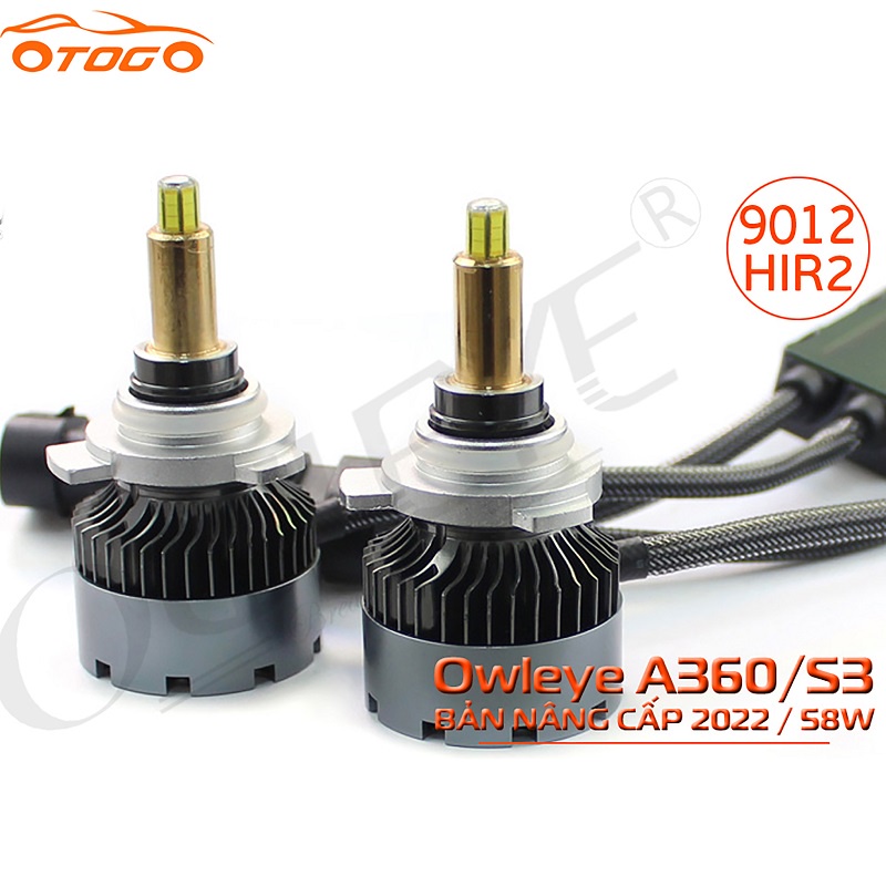 Đèn Led Ô Tô OWLEYE A360/S3 Chân 9012 58W – Bản Nâng Cấp Mới 2022