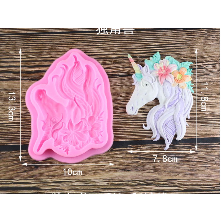 Khuôn Silicone Ngựa Unicorn Cài Hoa 10,5 * 5 * 1Cm