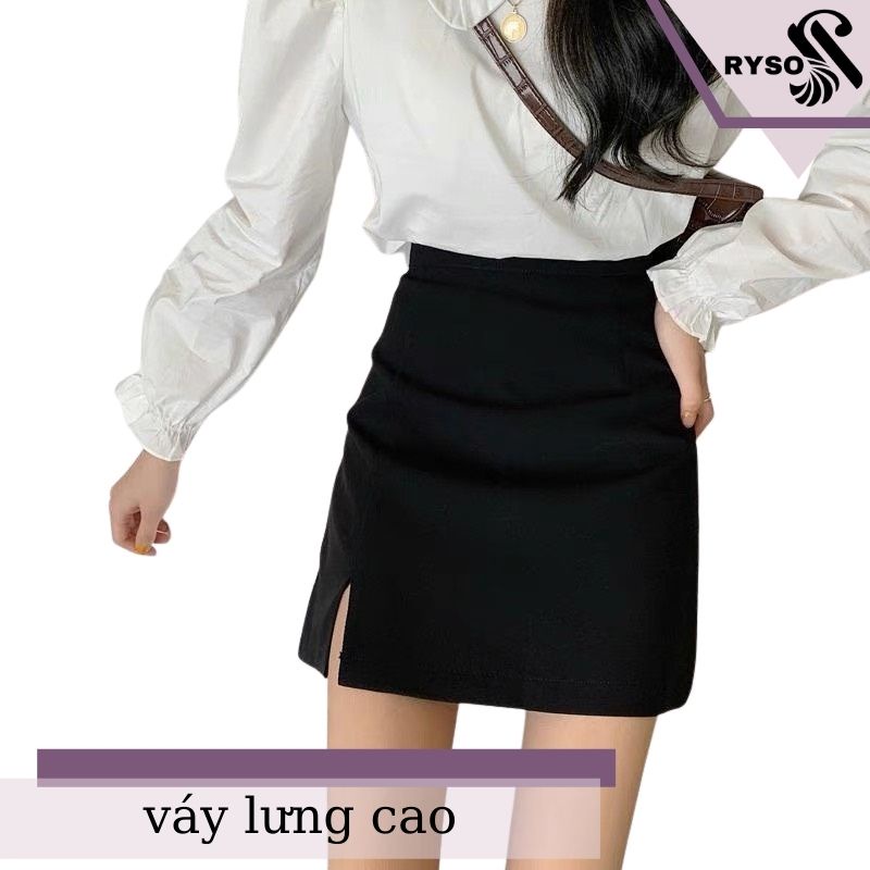 Chân váy chữ A xẻ nhúng RYSO FASHION dáng ngắn thanh lịch cao cấp có quần trong