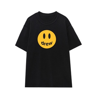 Áo thun DREW mặt cười tay lỡ form rộng vải Cotton