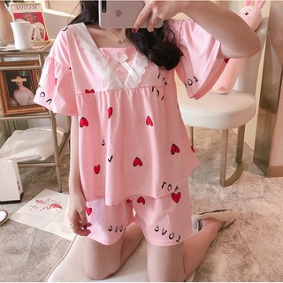 Đồ Bộ Tay Ngắn Quần Đùi Baby Doll Siêu Xinh - DB021
