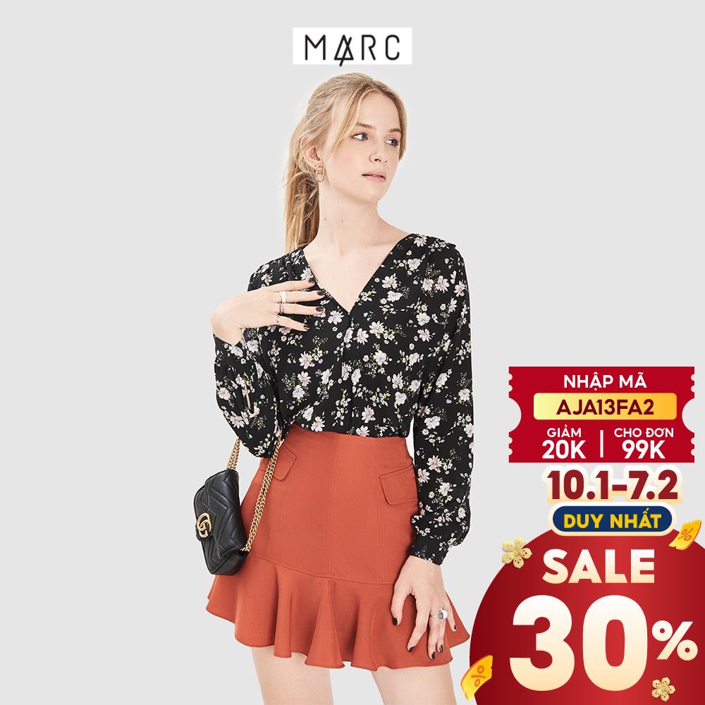 Áo kiểu nữ MARC FASHION đắp chéo họa tiết hoa