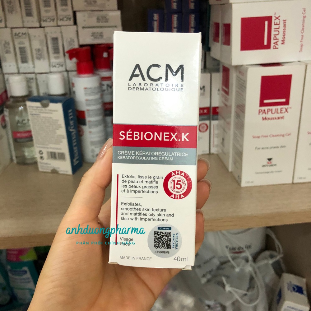 Kem dưỡng dành cho da dầu mụn tình trạng nhẹ - trung bình Sebionex K Cream 40ml
