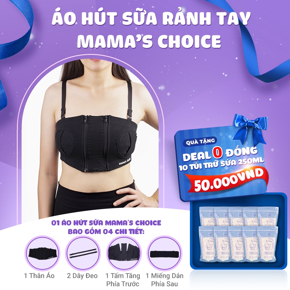 Áo Hút Sữa Rảnh Tay Mama’s Choice, Mặc Hút Sữa Cho Mẹ, Có Dây Giữ Bình Hút Sữa Chắc Chắn, Chất Liệu Thoáng Khí, Freesize
