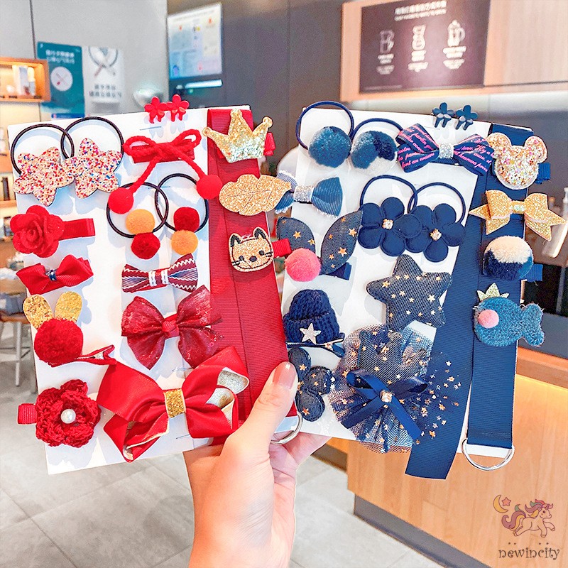 Set 18 Kẹp Tóc Xinh Xắn Phong Cách Hàn Quốc Thiết Kế Đa Dạng Cho Bé Gái