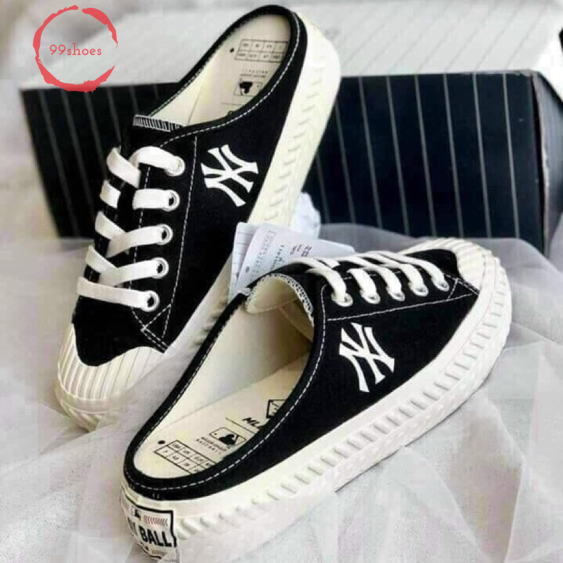 Giày sục MLB chữ NY thêu, giày đạp gót mlb