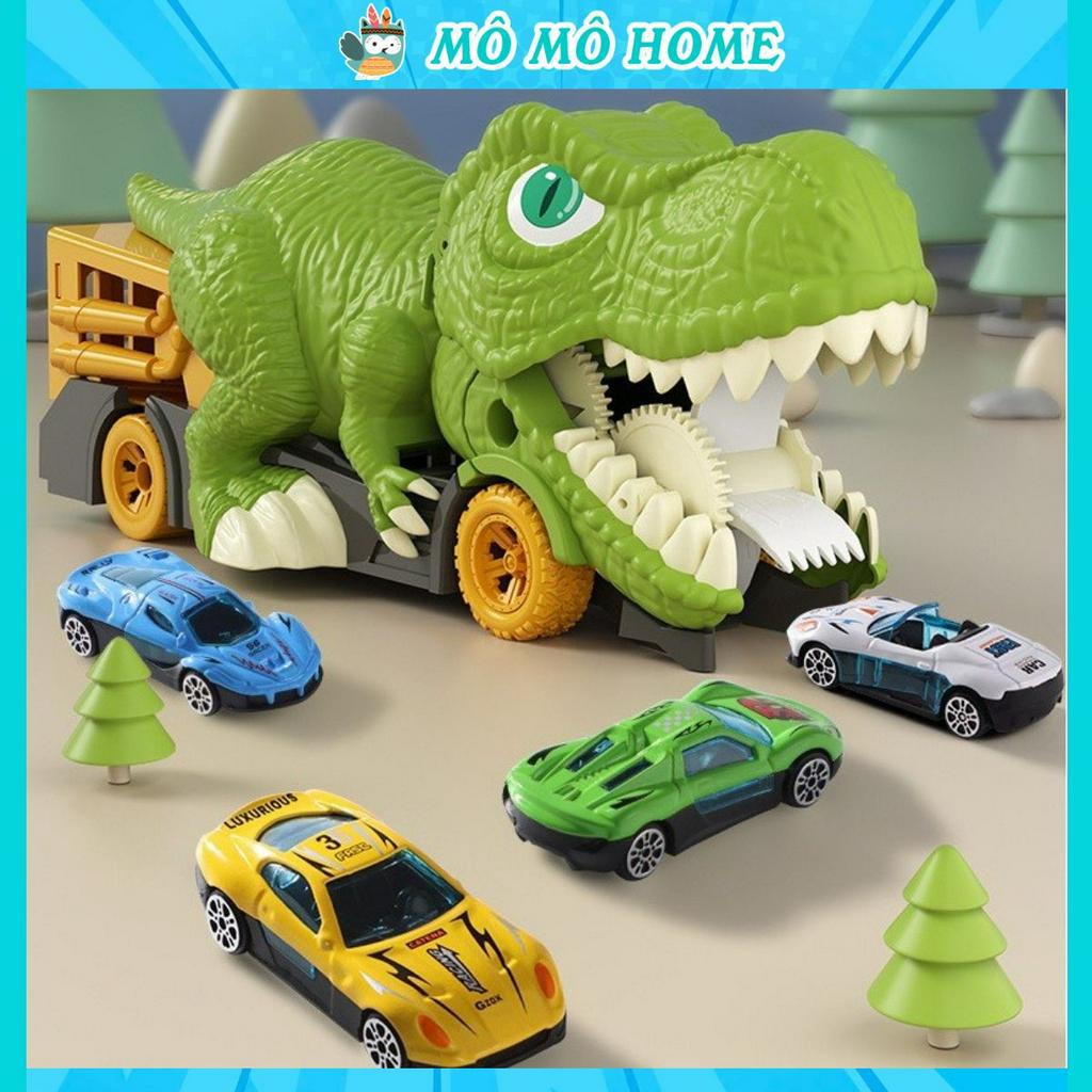 Khủng long nuốt xe ô tô đồ chơi cho bé kèm 6 xe Mô Mô Home