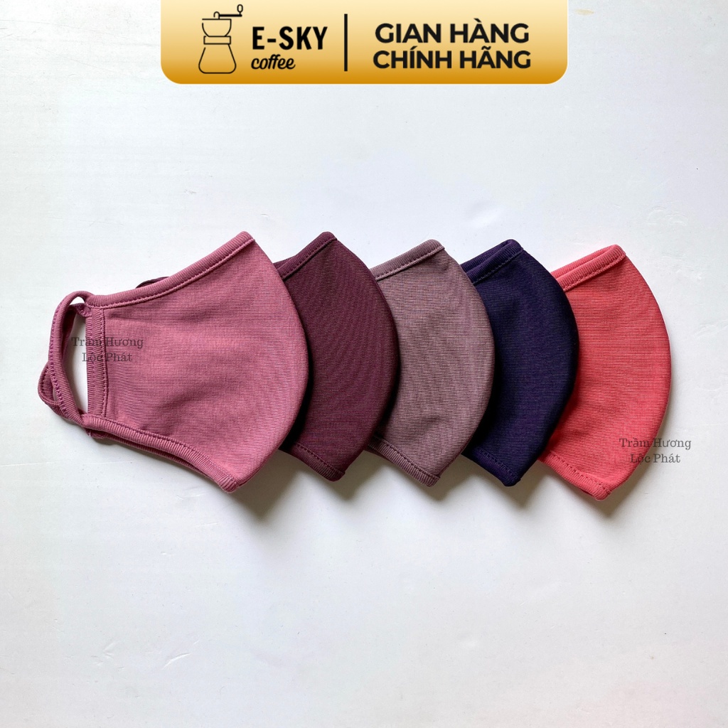 Khẩu Trang Nam Nữ Vải Cotton Cao Cấp Chống Nắng Tia Uv Màu Xám Nhạt Combo 5 Cái