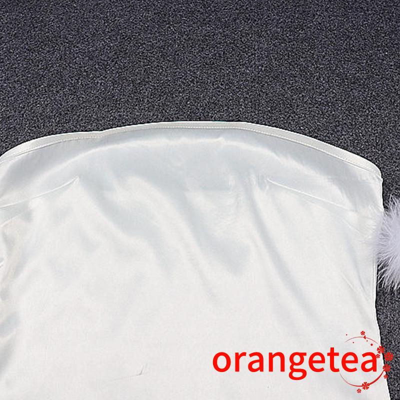 Set Đầm Trắng Sát Nách Phối Lông + Áo Tay Dài Thời Trang Cho Nữ