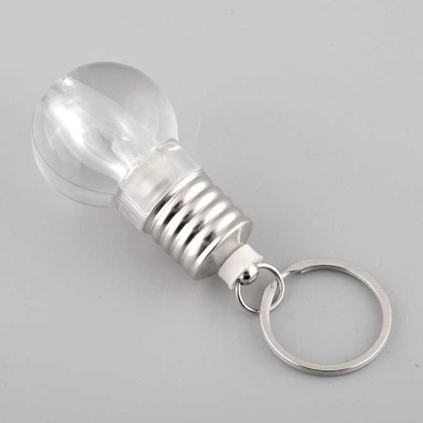 Móc khóa hình bóng đèn nháy nhiều màu