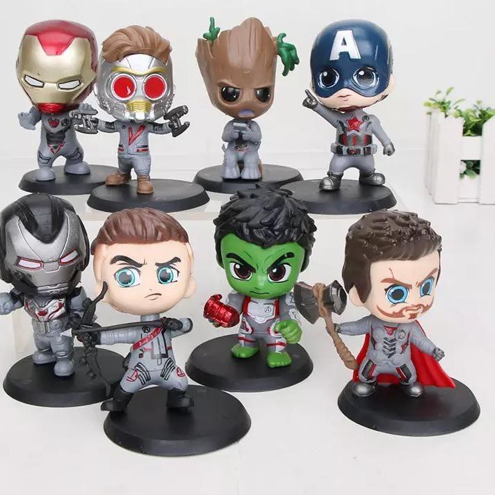 Mô Hình Nhân Vật Ironman C.america Hawkeye Warmachine Hulk Thanos Chibi