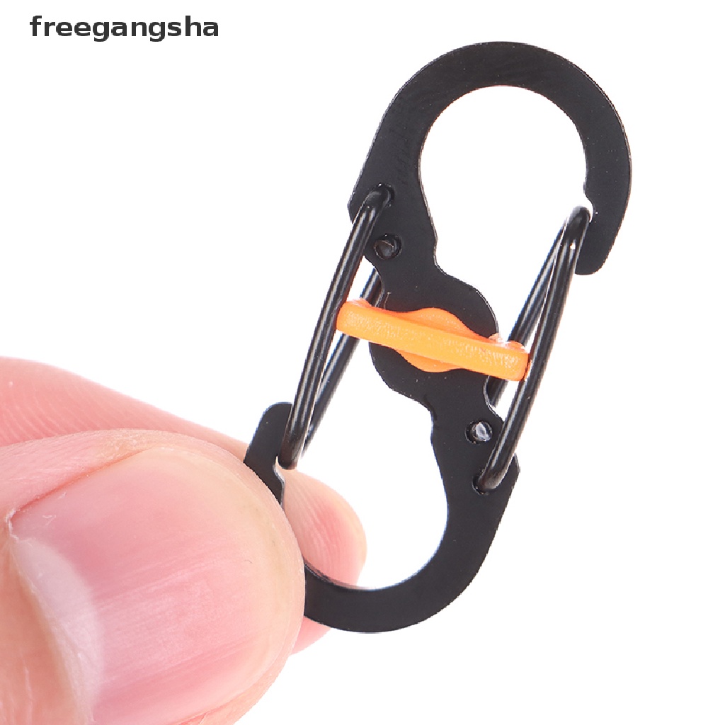Móc khóa cài carabiner có đầu móc hình chữ S số 8 dành cho cắm trại leo núi ngoài trời