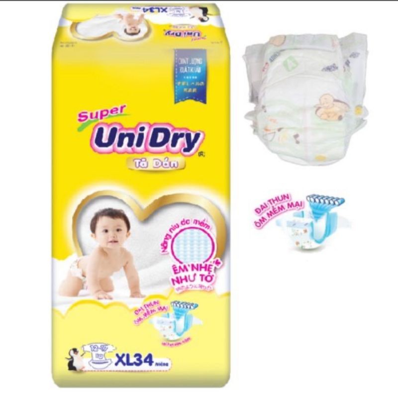 [HCM] Tã dán Unidry S48 M42 L38 XL34 miếng