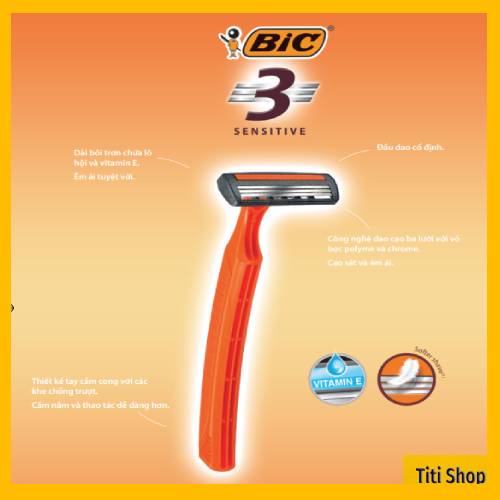 [CHÍNH HÃNG] Dao cạo râu BIC 3 lưỡi 7 cây / gói