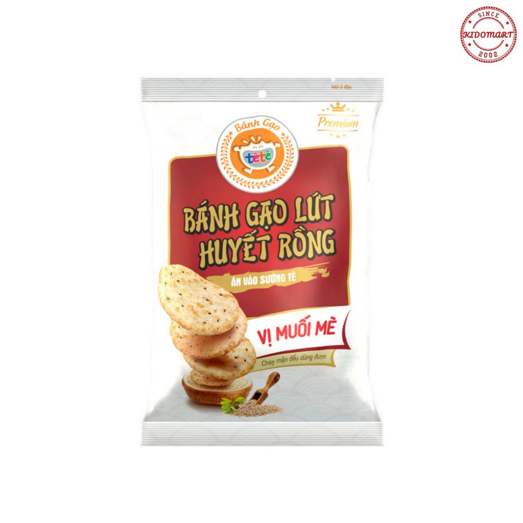 Bánh Gạo Lứt Huyết Rồng Vị Muối Mè Gói 140gr