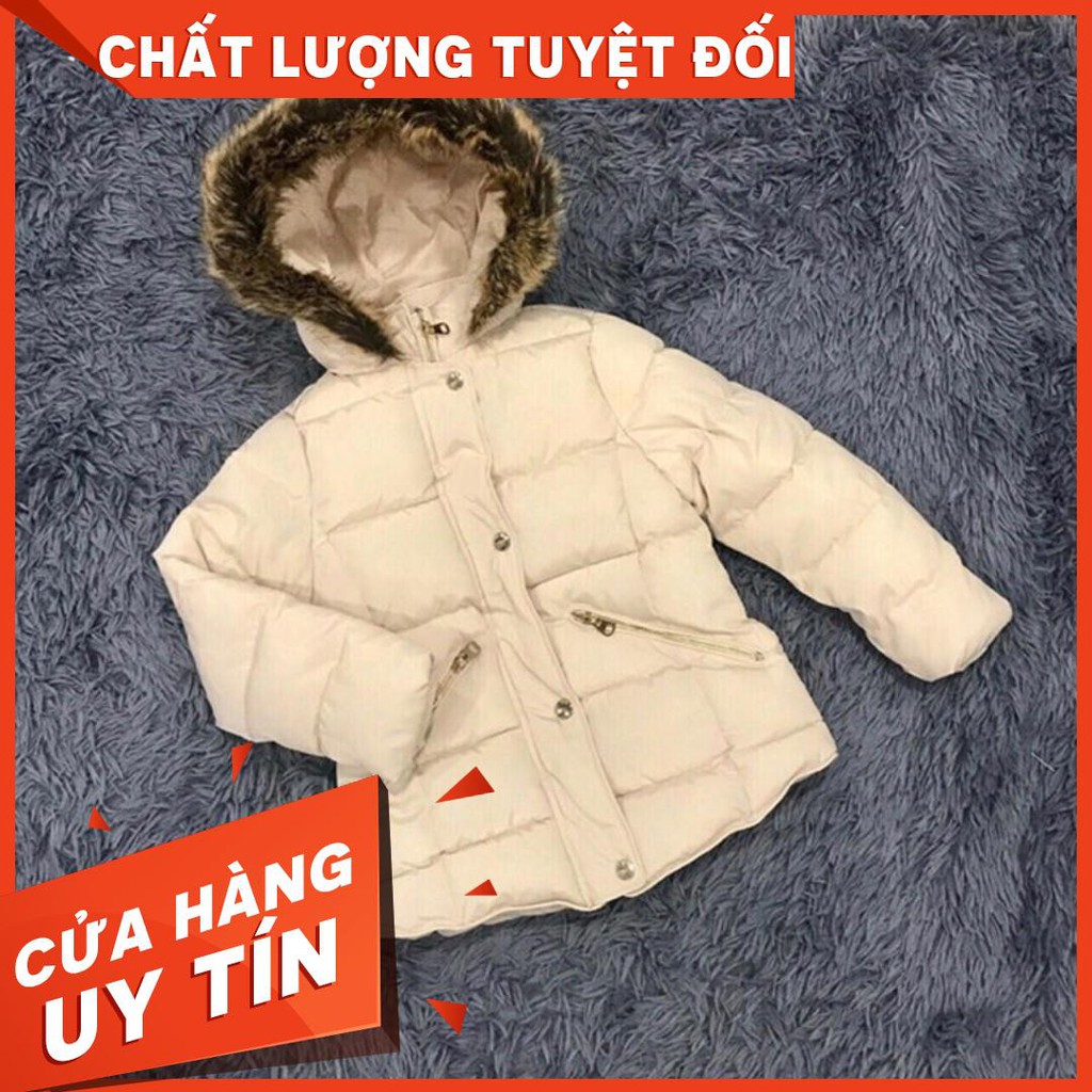 Áo phao Zara chần bông có mũ lông