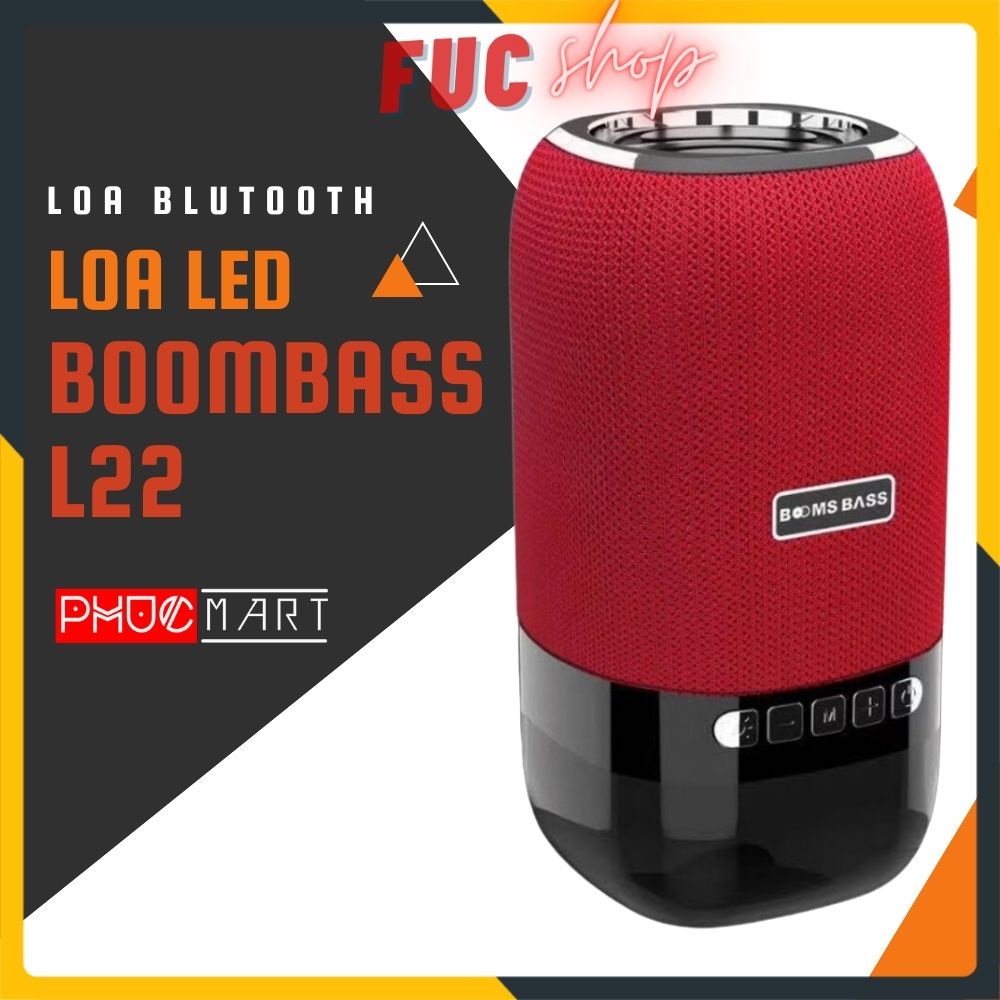 Loa bluetooth mini giá rẻ nghe nhạc BOOMBASS L22 Có Đèn Led - Bass siêu to - Hỗ trợ thẻ nhớ, FM,Jack 3.5