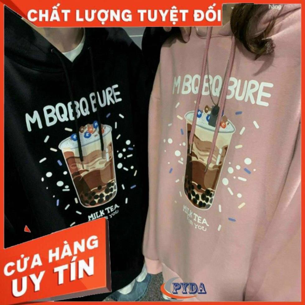 Áo hoodie nam nữ unisex in hình ly trà sữa, chất vải nỉ dày mịn, nón 2 lớp. áo hoodie tay dài dáng rộng  K031