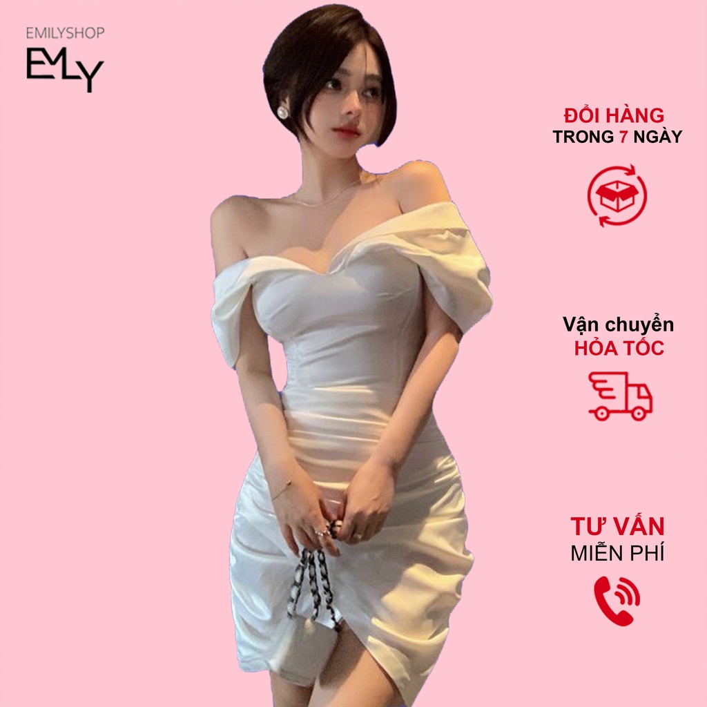 Đầm nữ trễ vai dáng ôm quyến rũ dự tiệc Emilyshop ulzzang