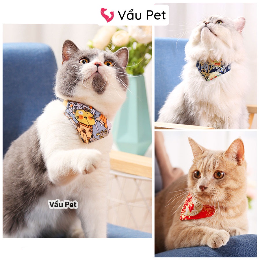 Vòng cổ chó mèo, Yếm Quàng cổ hình tam giác ngộ nghĩnh cho chó mèo thú cưng Vẩu Pet Shop