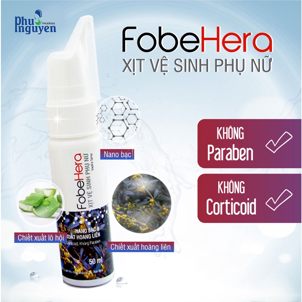 (Có Che Tên) Chai Xịt Phụ Khoa Ngăn Ngừa Viêm Nhiễm Viêm Ngứa Vùng Kín FOBE HERA - Chai / 50ml