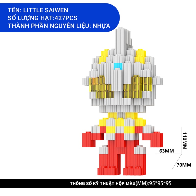 logo xếp hình Bộ Đồ Chơi Lắp Ráp Nhân Vật Ultraman Dành Cho Bé