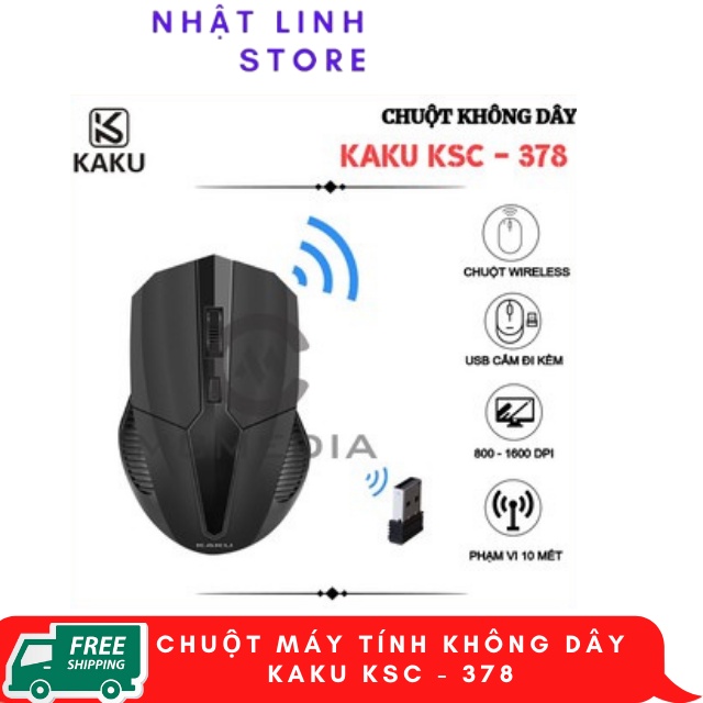 Chuột Máy Tính Không Dây Kaku KSC - 378 Hàng Chính Hãng Bảo Hành 12 Tháng.