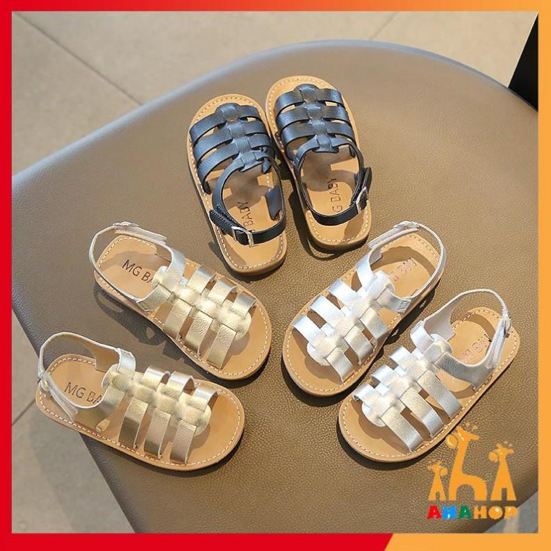 Dép bé gái - Giày sandal cho bé gái quai chéo da PU siêu mềm chắc chắn hàng chính hãng MG Baby đế cao su mềm V531