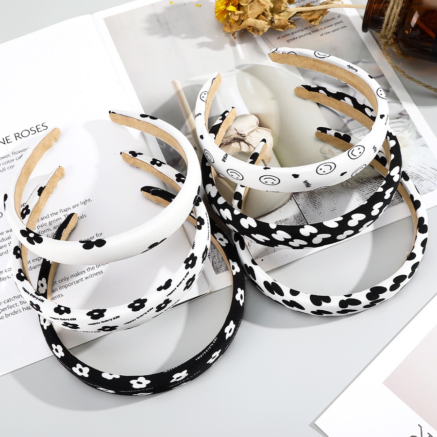 Cài tóc bằng xốp in họa tiết hoa/ chấm bi phong cách Hàn Quốc thanh lịch mới cho nữ