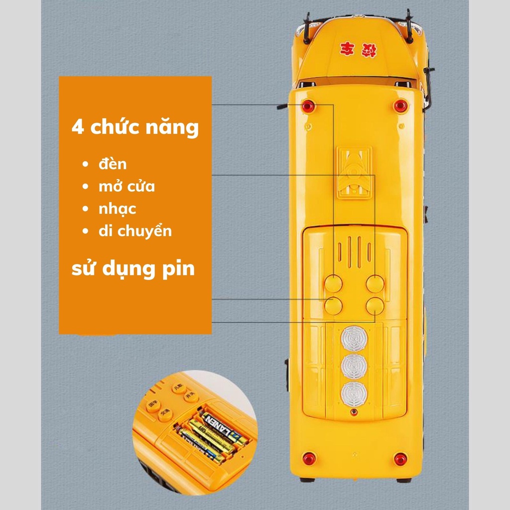 Đồ Chơi Ô Tô Mô Hình Xe Buýt Bus Cho Trẻ Em Mở Các Cửa, Có Đèn, Âm Thanh Và Hành Khách-Đồ Chơi Cho Bé Thỏa Sức Sáng Tạo