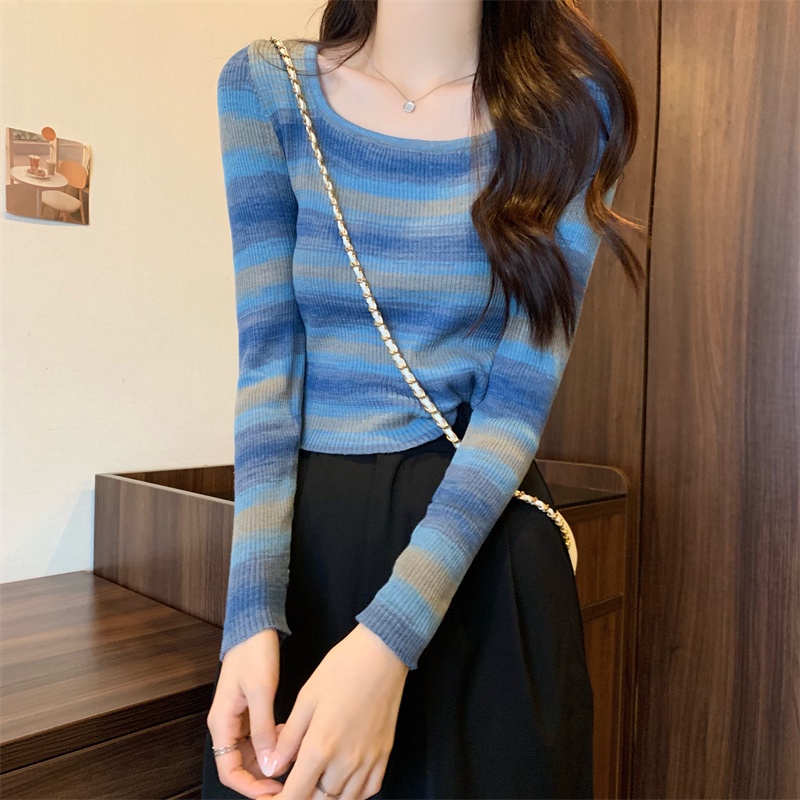 Áo sweater SUXI dệt kim tay dài dáng ôm dễ phối đồ thời trang mùa thu cho nữ