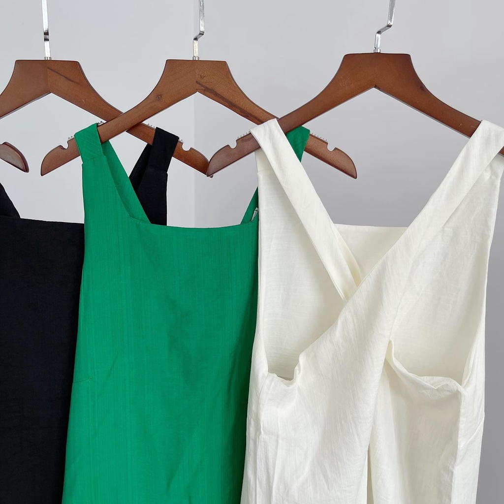 Váy 2 Dây  Vuông Bản To Chéo Lưng Dáng Dài Cami Clothing V.201, Đầm Maxi Đi Biển – Lapi VN