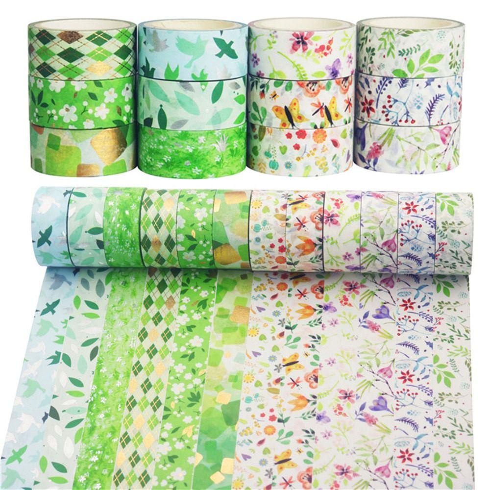 CHOOKEY Set 12 Cuộn Băng Keo Dán Trang Trí Sổ Tay DIY