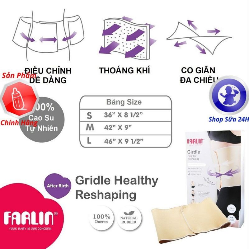 (HÀNG CHÍNH HÃNG] Đai Gen Giữ Eo Farlin Cho Mẹ BF-600