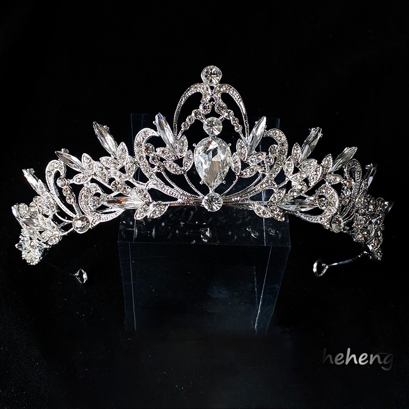 Cài Tóc Hình Vương Miện Đính Đá Lấp Lánh Cho Cô Dâu