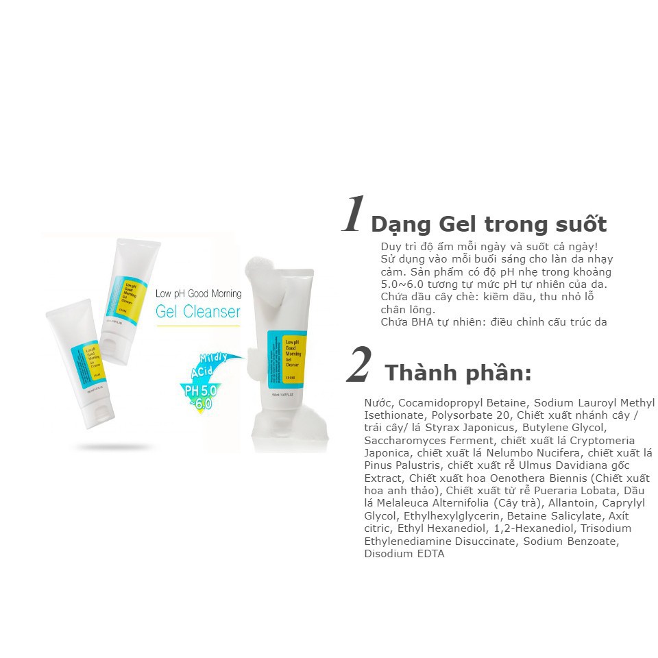 [Auth Hàn] Sữa Rửa Mặt Cosrx Ngăn Ngừa Mụn Dạng Gel Low pH Good Morning Gel Cleanser 150ml - Gel Rửa Mặt Cosrx | BigBuy360 - bigbuy360.vn