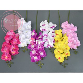 [FreeShip] .CÀNH LAN HỒ ĐIỆP 9 BÔNG CAO CẤP. Hoa Giả Hoa Lụa.