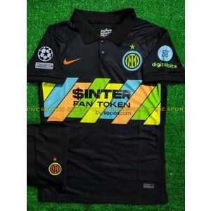 Bộ áo bóng đá Inter sân khách đen Super hàng thailand 2021-2022 Giống Thi đấu 99%
