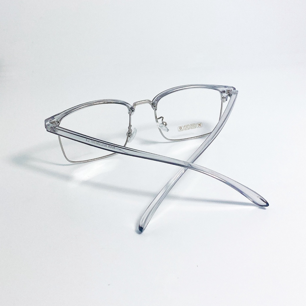 Gọng kính giả cận nam nữ thời trang cao cấp thương hiệu Jun Secret dáng hình chữ nhật ôm mặt viền kim loại JS6205