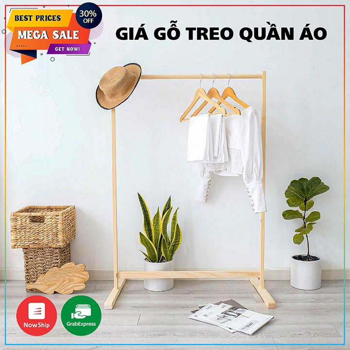 Giá Treo Quần Áo Gỗ Thanh Đơn