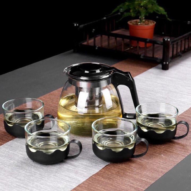 Bộ tách trà thuỷ tinh 5 món