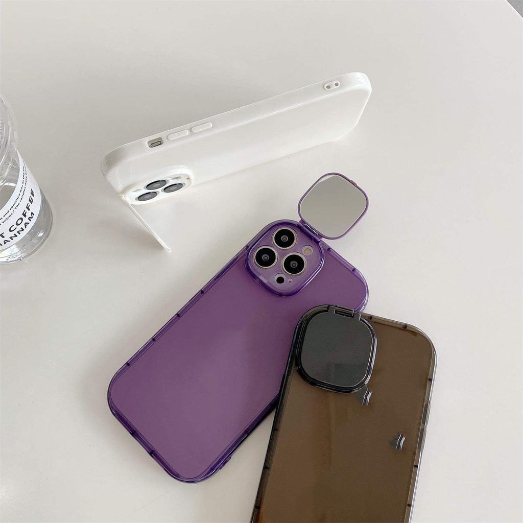 Ốp Điện Thoại Silicon Hình Máy Ảnh Kèm Gương Trang Điểm Cho iPhone13ProMax 7 8p 11 12 XS XR mmkl